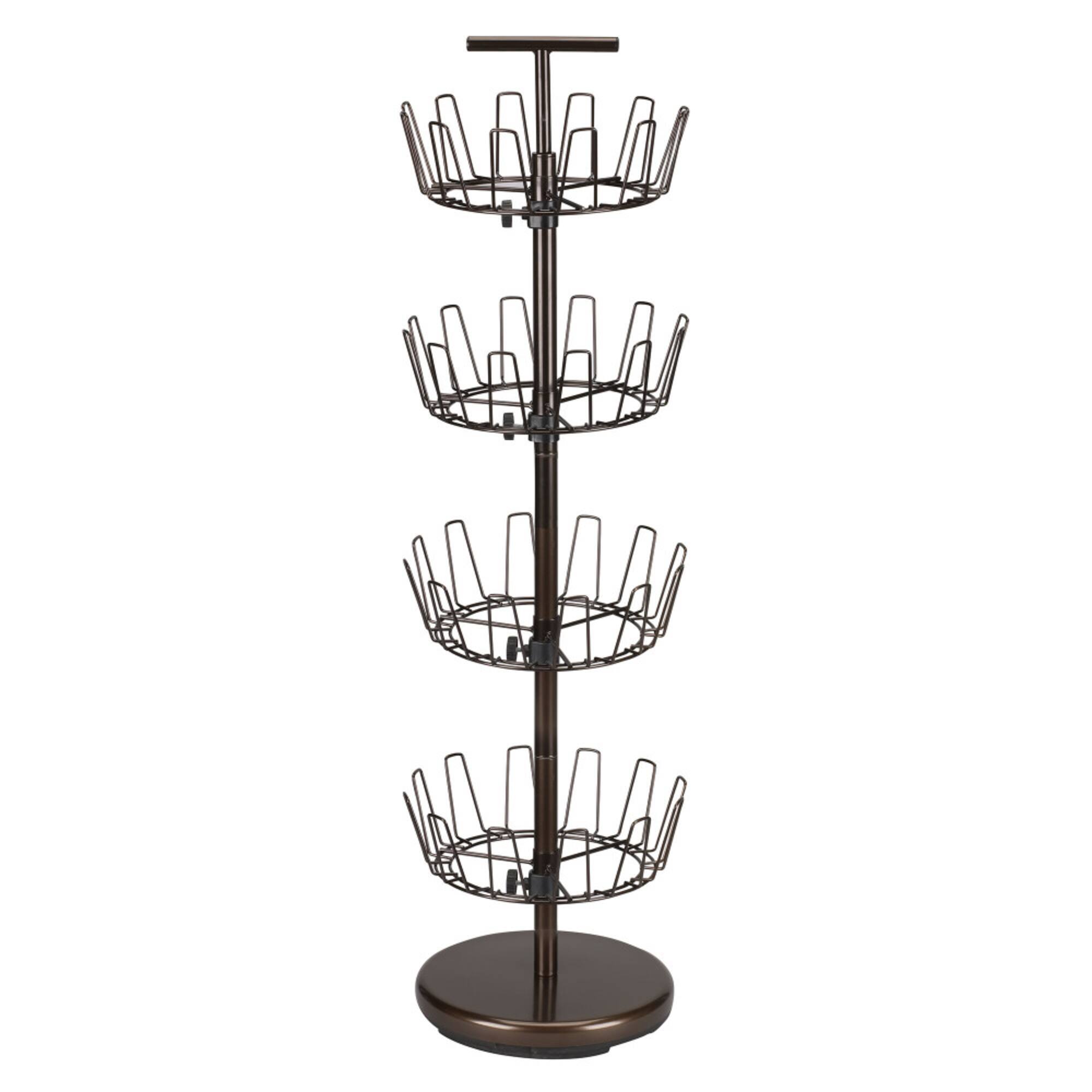 Household Essentials Brown 4-Tier Revolving Shoe Tree